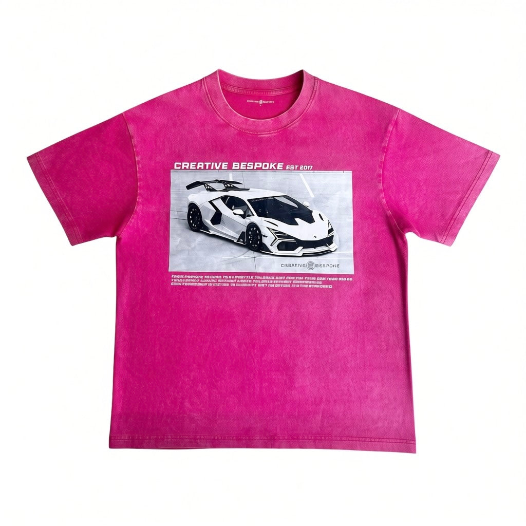 Creative Bespoke “Supercar Edition” Graphic Tee PINK