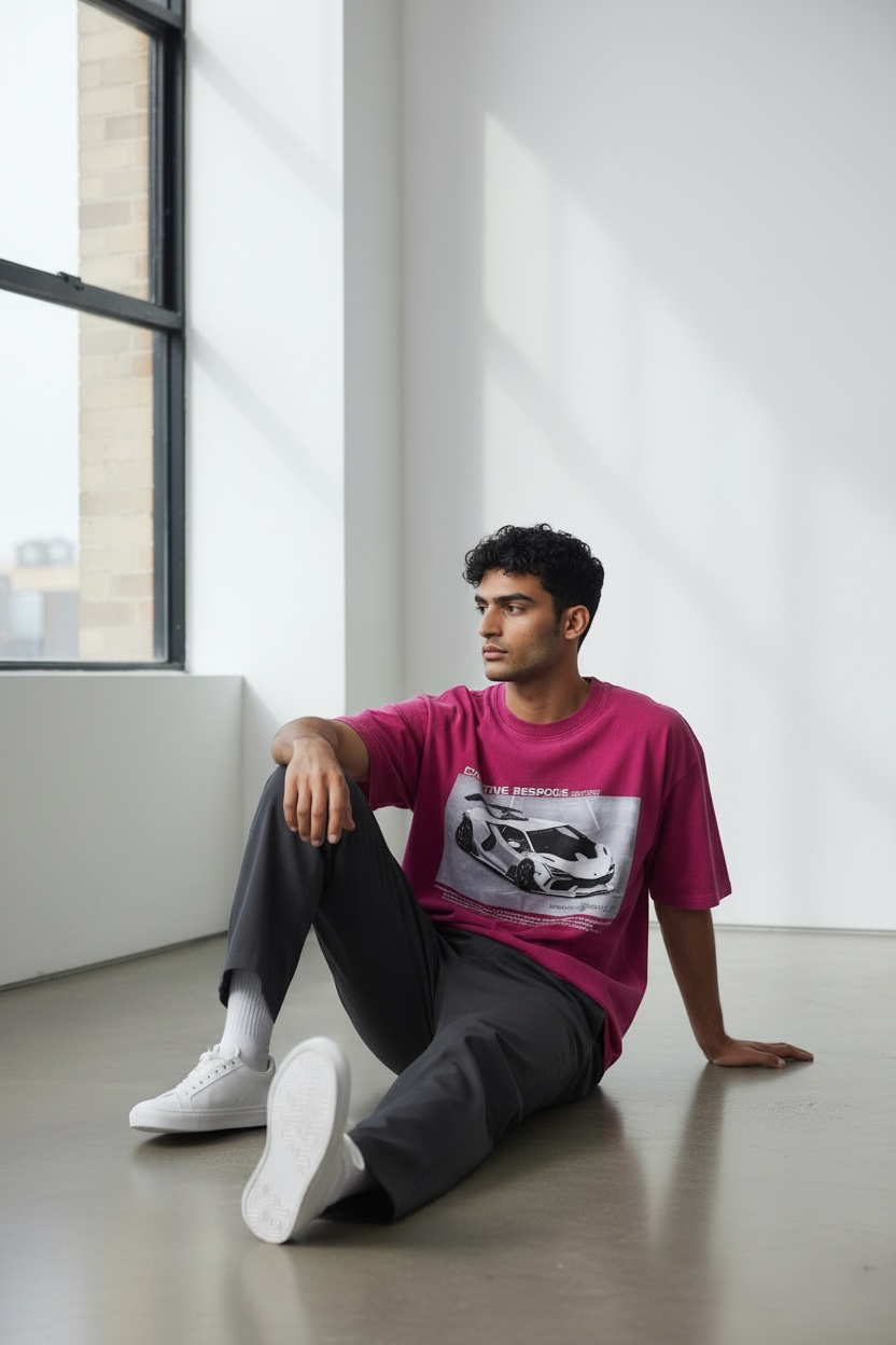 Creative Bespoke “Supercar Edition” Graphic Tee PINK
