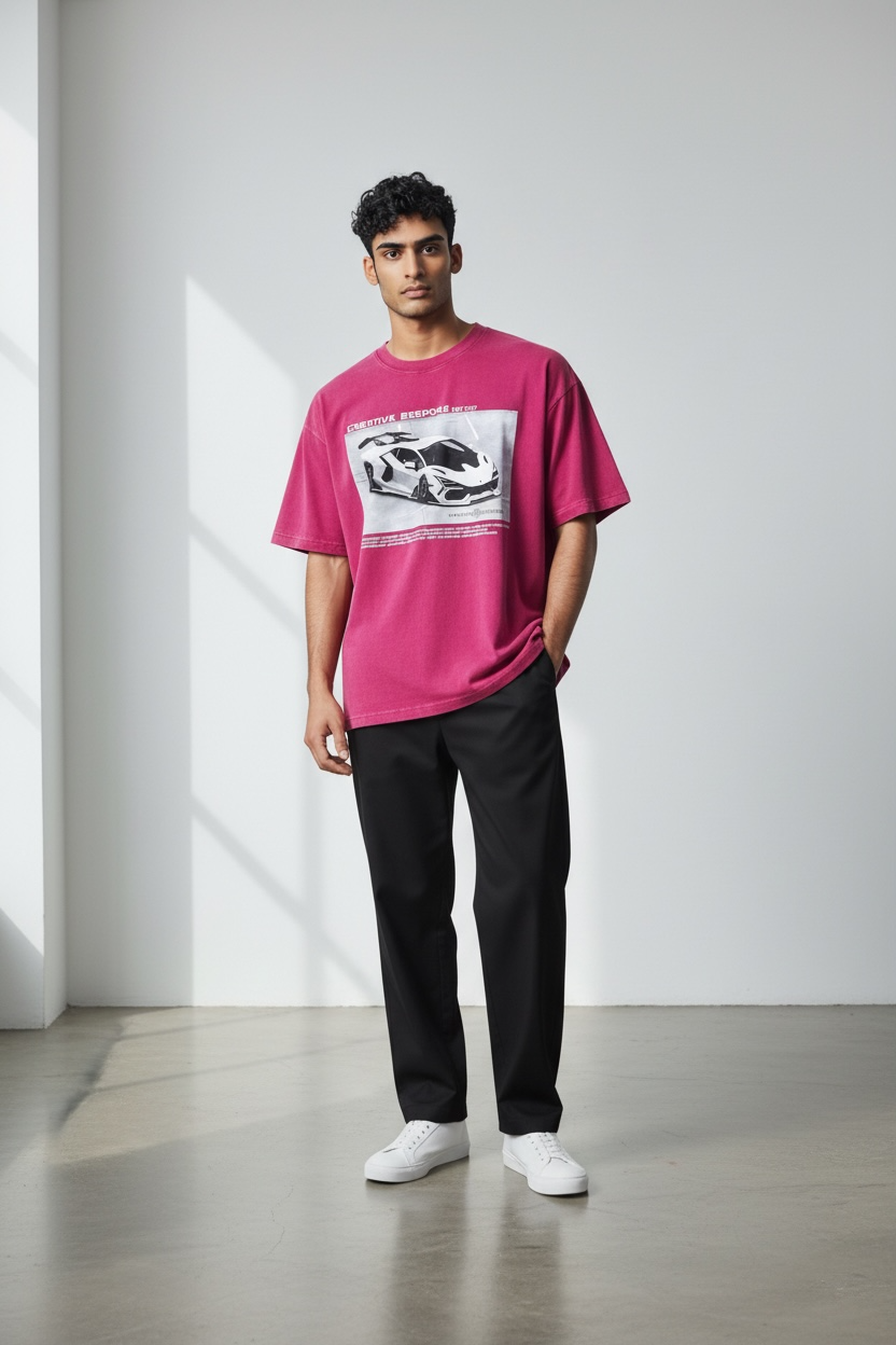 Creative Bespoke “Supercar Edition” Graphic Tee PINK