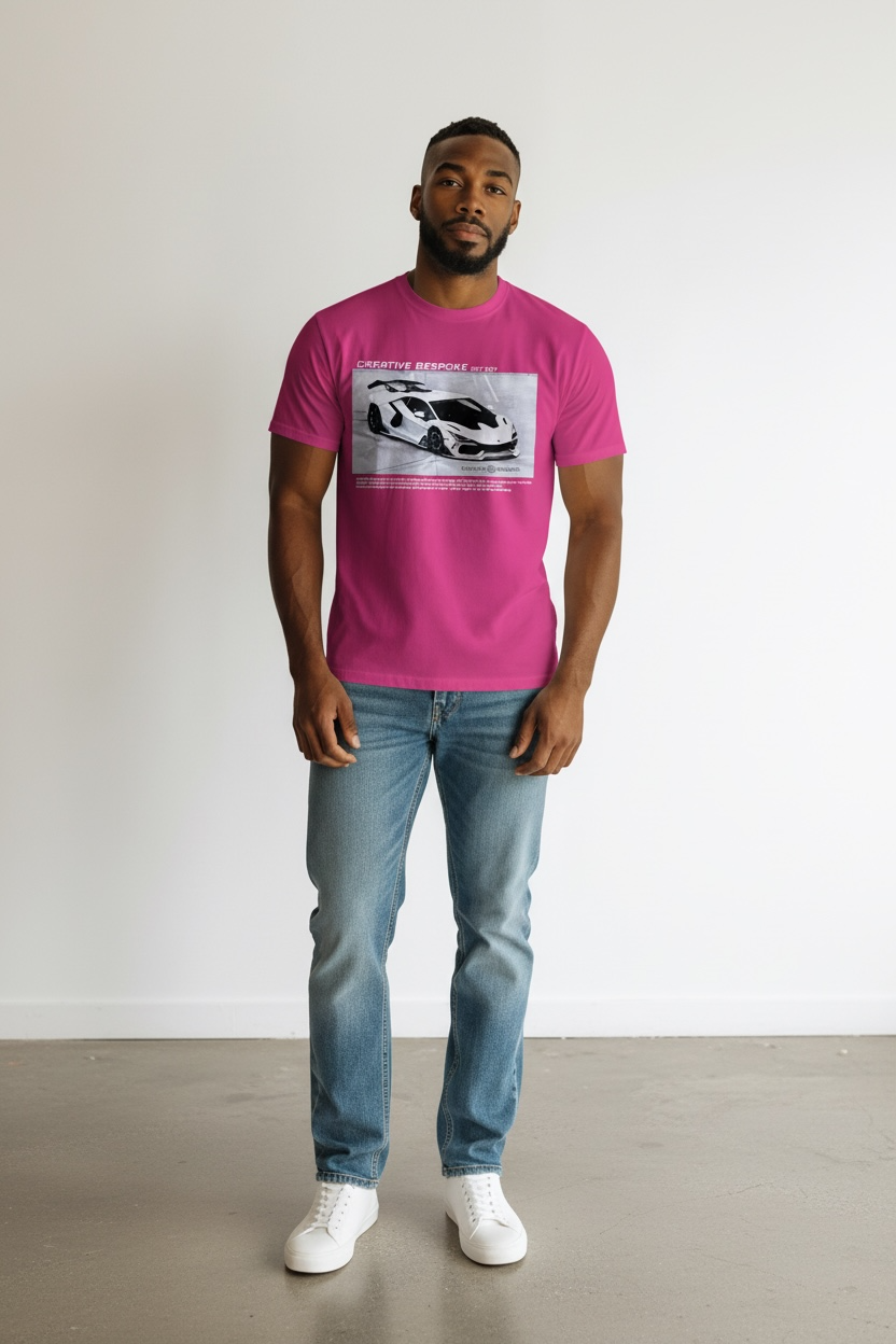 Creative Bespoke “Supercar Edition” Graphic Tee PINK